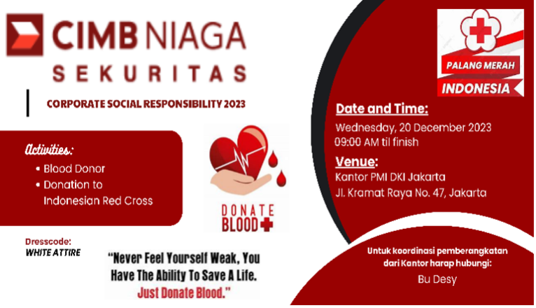 Kegiatan Donor Darah sebagai bagian dari CSR